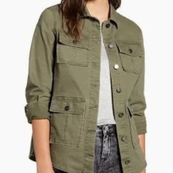 1822 Denim Jackets & Blazers - 1822 Denim Military Utility Jacket Olive Green Size S NWT